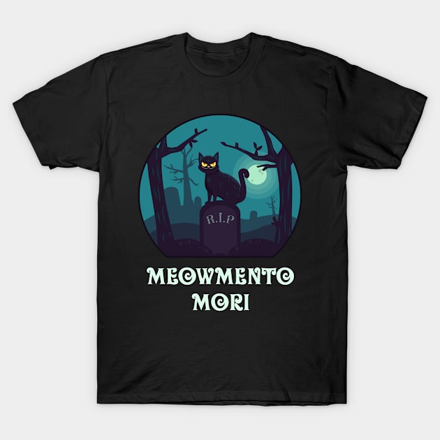 Memento Mori Cat T-Shirt by sqwear